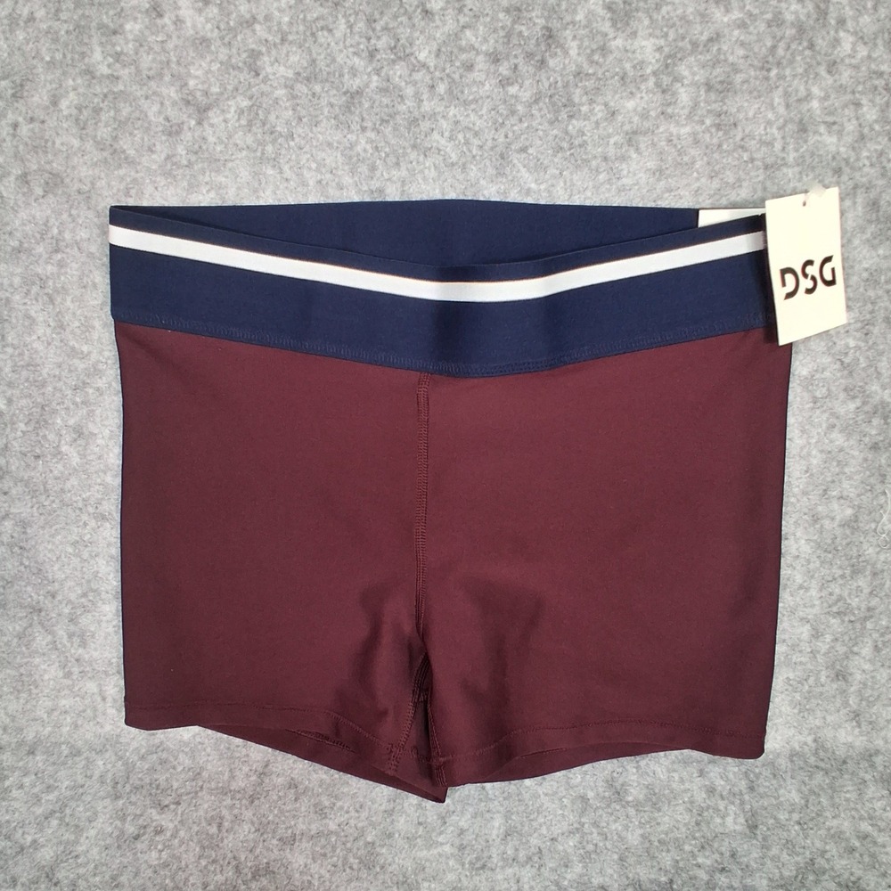 DSG‎ Compression Mid-Rise Short Womens Medium Burgundy Navy 3" Core Athletic